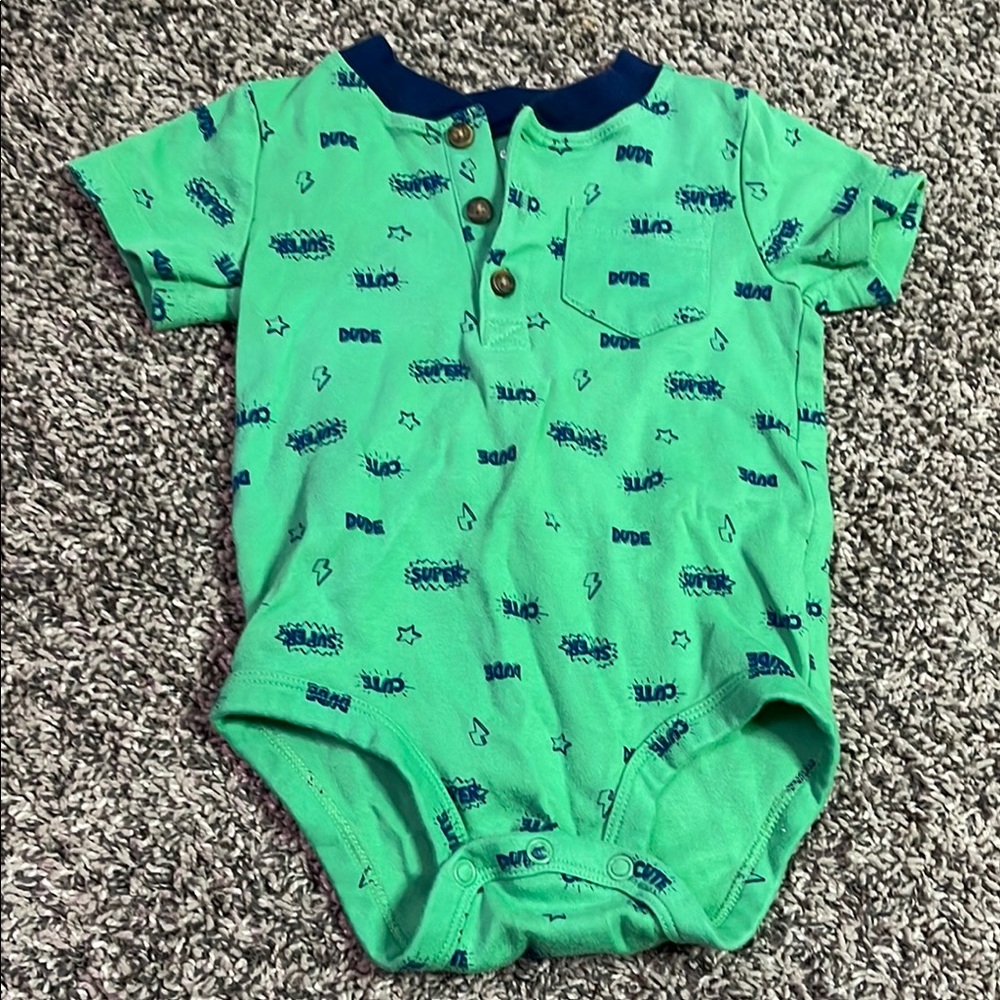 Carters 12M baby boy onesie cute dude super star lightning size 12 months